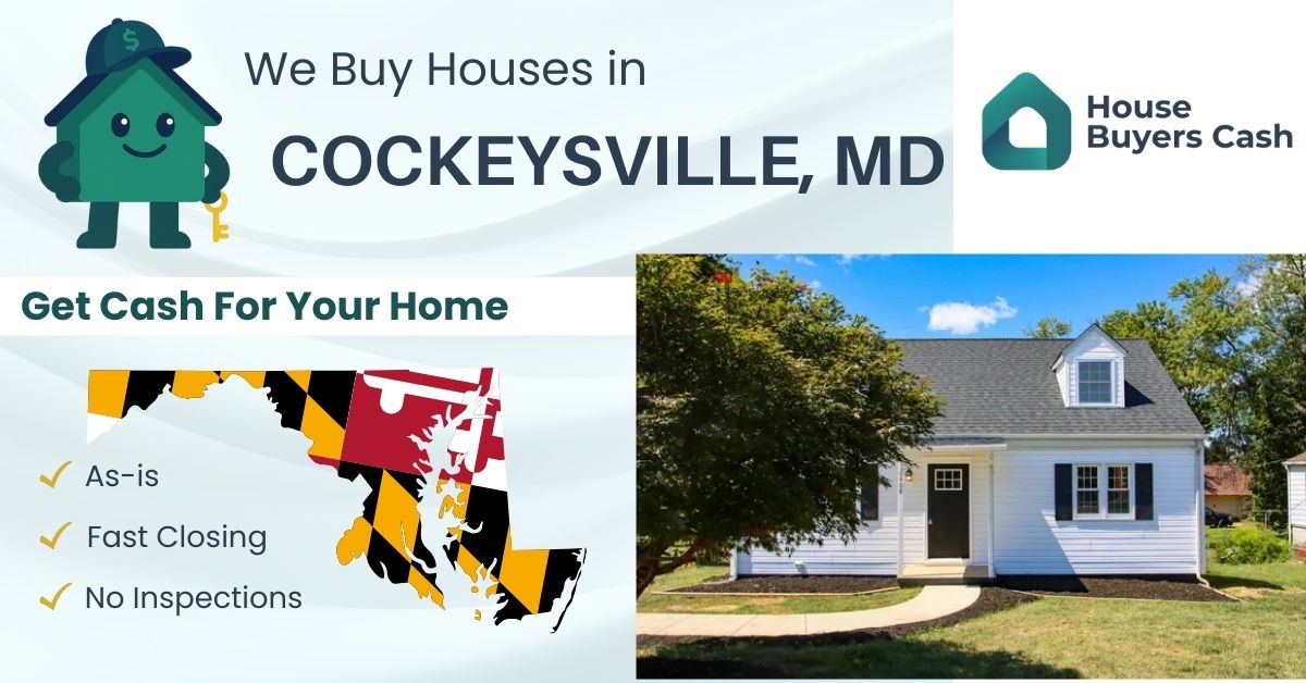 We buy houses for cash in Cockeysville, MD.