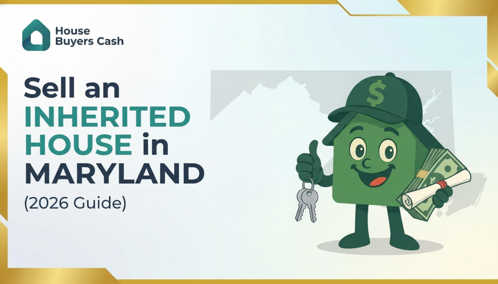 Cashy mascot featured image for selling an inherited house in Maryland - House Buyers Cash 2026 guide